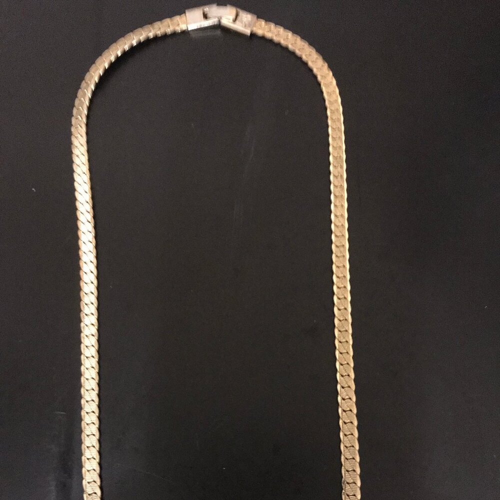 Ladies 18K Gold Plated Herringbone Necklace